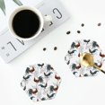 thumbnail image 5 of Pofeuu Cool Chicken Print Leather Coasters Set of 6, Round Cups Mugs Mat Pad for Home Kitchen Heat Resistant Drink Coasters,Hexagon, 5 of 7
