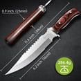 thumbnail image 2 of Plys Tactical Knife 6.2 inch Full Tang with Sheath: Fixed Blade Hunting Survival Knives for Men Camping Bushcraft, Wood Handle, 2 of 7
