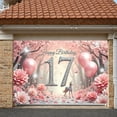 thumbnail image 3 of Pink Style 17th Birthday Banner Unicorn Sweet 17 Backdrop Cherry Blossom Design Pink Balloons Birthday Celebration Background for 17th Birthday Party Teenage Celebration Girls' Birthday, 3 of 9