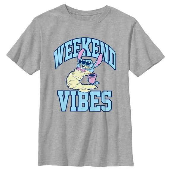 Boy's Lilo & Stitch Weekend Vibes Graphic Tee Athletic Heather Medium
