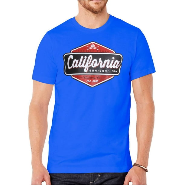 Gravity Trading Men S California Sun Surf Fun Short Sleeve T Shirt Royal 3x Large Walmart Com Walmart Com