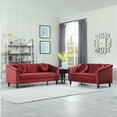 thumbnail image 5 of Aukfa Sofa Chair, Velvet Accent Chair with Pillow for Living Room, Red, 5 of 5