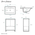 thumbnail image 6 of Marseille 24 in. Gray Oak Bathroom Vanity With Black, 3-Hole Ceramic Sink Top, 6 of 12