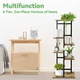 thumbnail image 4 of 6 Tier Metal Wood Outdoor Clearance Plant Stands for Multiple Plants, 4 of 5