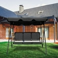 thumbnail image 4 of Gymax Black Outdoor Swing Canopy Patio Swing Chair 3 Person Canopy Hammock, 4 of 10