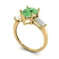 thumbnail image 2 of 2.5 ctw 3 Stone Anniversary Ring for Women | Pear Cut Simulated Green Diamond | Hyperallergenic Solid 18K Yellow Gold, 2 of 5
