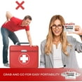 thumbnail image 3 of Portable Travel Size First Aid Kit - 10 Pack | Perfect for Home, Office, Car, School, Business, Travel, Hiking, Hunting, and Outdoors | Individually Wrapped First Aid Products (Red), 3 of 12