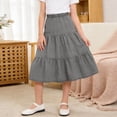 thumbnail image 4 of QTBIUQ Girls Midi Denim Skirt Elastic Waist Tiered Ruffle Skirt Casual Fashion Summer Skirt, 4 of 8