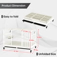 thumbnail image 6 of Snuowu 48" Heavy Duty Dog Crate with Wheels/Unique Air Lift Rod / 360° & Adjustable 2 Bowls/Removable Tray, 6 of 7