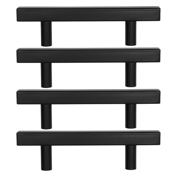 OULII 4Pcs Black Metal Cabinet Door Pulls with Sleek Modern Style for Home Use