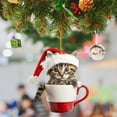 thumbnail image 5 of 4 Pack Tea Cup Kitten Pendants, 2024 New Year Holiday Decor, 3.1 inch, 2D Acrylic Flat Ornaments, Cat in Bowl Hanging Charm, Christmas Tree Baubles, Courtyard Party Supplies, Multicolor, Acrylic, 5 of 9