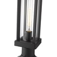thumbnail image 5 of Z-Lite Glenwood 16" Clear Glass Aluminum Outdoor Mounted Lamp Pier in Black, 5 of 7