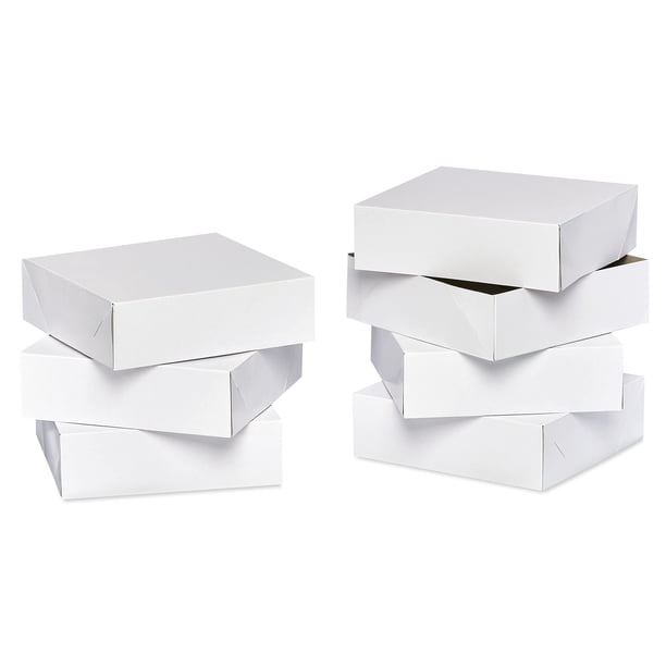 American Greetings Cajas de regalo cuadradas blancas con tapas para cumpleaños, día de la madre, día del padre, graduación y todas las ocasiones (6 cajas de 9 x 9 pulgadas)