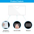 thumbnail image 4 of Uxcell 20Pcs Self Adhesive Index Card Pockets Plastic Label Holder Sticky Pocket Sleeves Clear Clear 1.8" x 3", 4 of 6