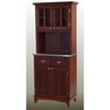 Home Styles Cherry Buffet with Stainless Steel Top and 2-Glass Door Hutch