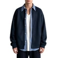 thumbnail image 2 of Cavosen Jackets for Men Long Sleeve Lapel Button Down Loose Jacket Solid Casual Lightweight Fall Outfits, 2 of 8