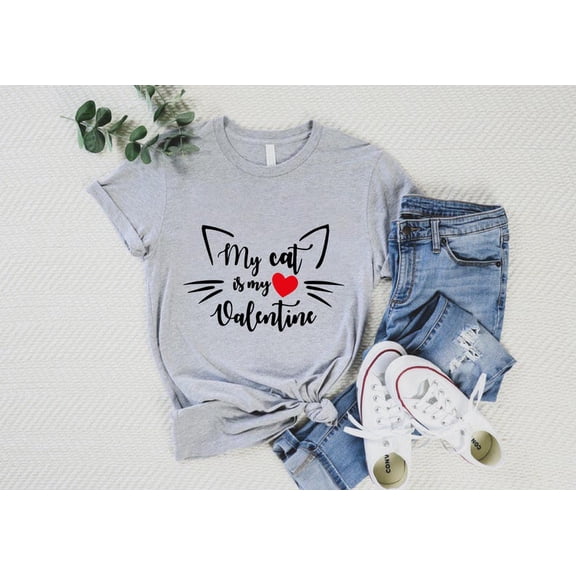 Valentine Cat Shirt, Cat Owner Shirt, Cat Valentine Tshirt, Cat Owner Gift, Valentine Shirt, Cat Lover Shirt,Cat Dad Gift,Cat Mom Gift TSHIRT All Size S-5XL
