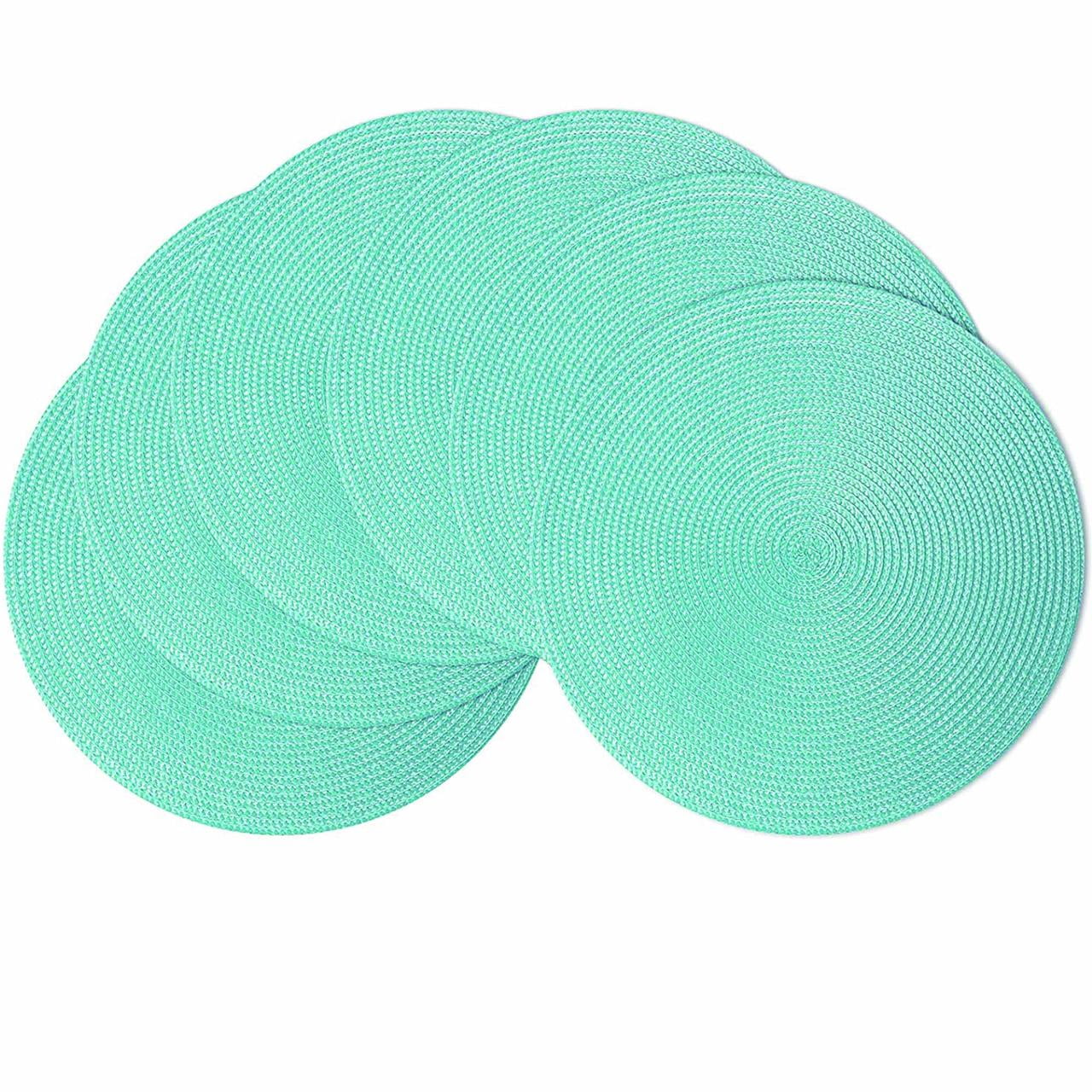 Lake Blue Placemats Set of 6 Table Mats for Dining Tables Woven