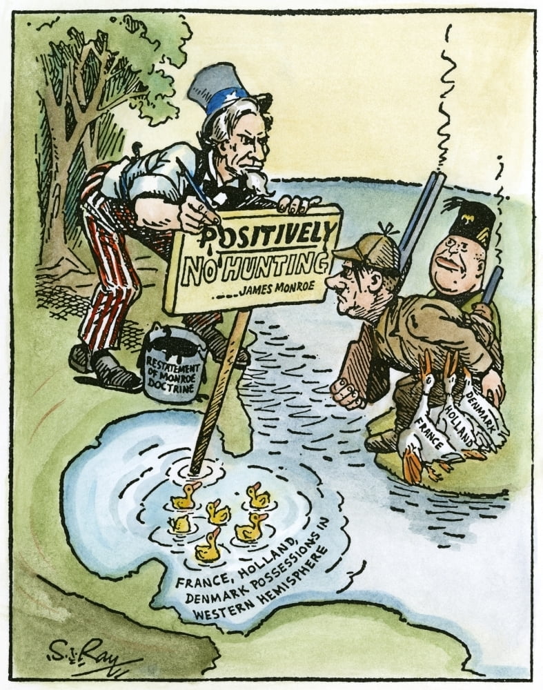 Cartoon Monroe Doctrine 1940. 'Just So There'Ll Be No Misunderstanding