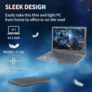 10.1-inch Portable Mini Laptop Computer, DDR4 8GB RAM, 256GB SSD, Celeron N4000, Built-in Webcam, Notebook With WiFi, HDMI, Bluetooth, Type-C Charging, Easy to Carry, Gray