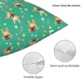 thumbnail image 3 of Wukai Bulldog Puppy Flower Premium Polyester Fleece Pillow Covers with Hidden Zipper Closure,Luxuriously Soft and Durable-12"x12", 3 of 7
