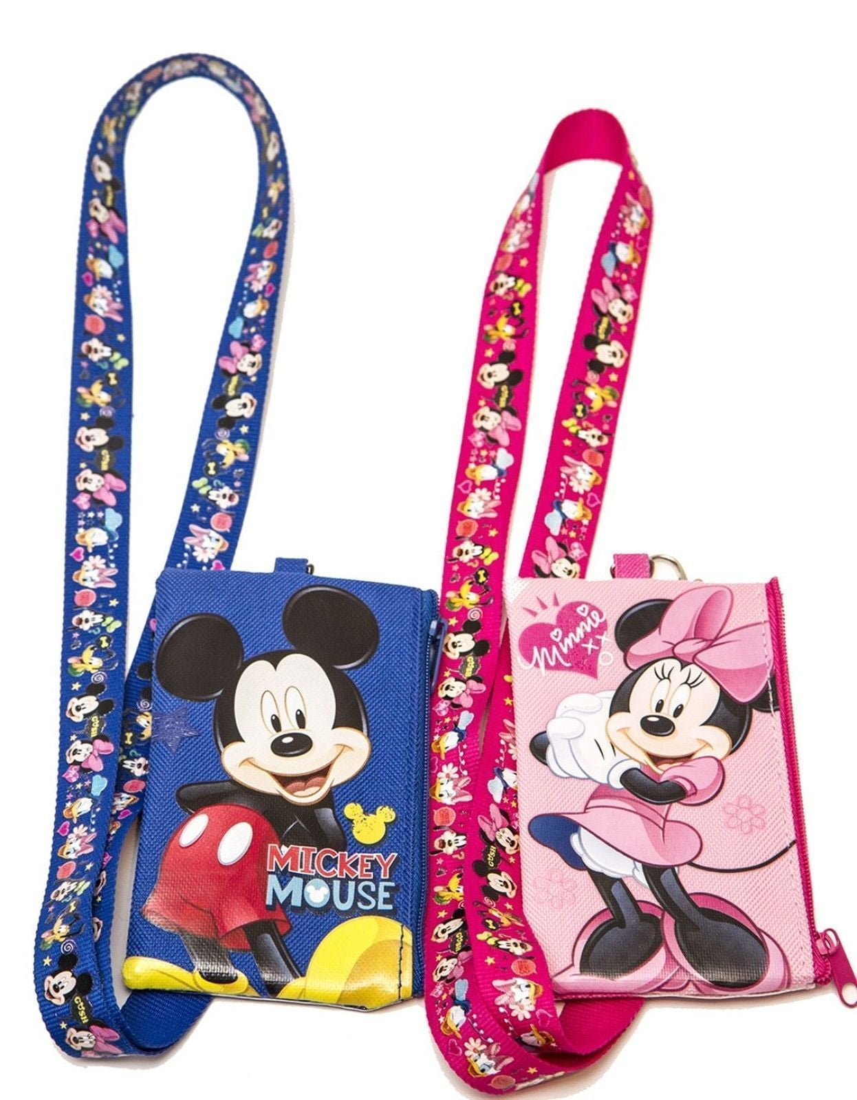 Disney Mickey Lanyard Fastpass ID Ticket Holders with Detachable Coin Purse 