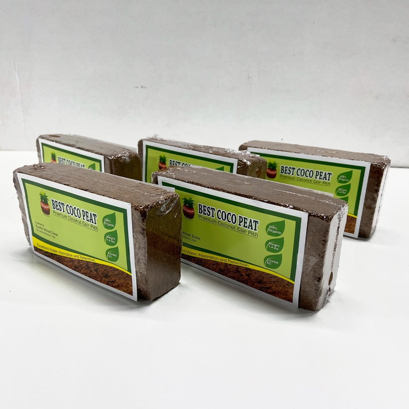 Best Coco Peat 5 Pack Premium Coconut Coir Pith Bricks 1.4 Coco