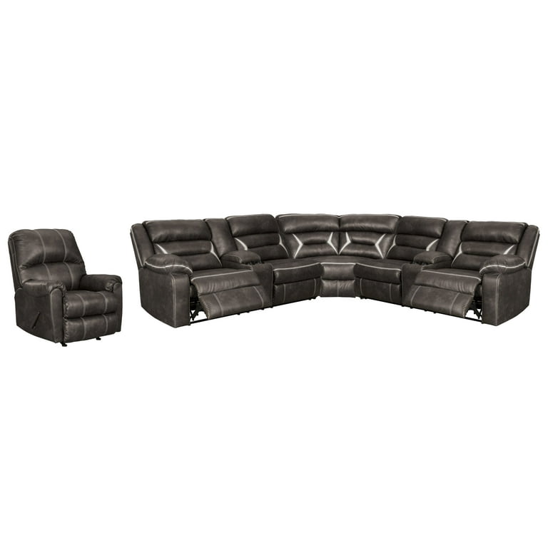 Kincord 3 Piece Sectional with Recliner Walmart