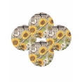 thumbnail image 7 of 13 Inch Round Placemats Set of 4, Farmhouse Sunflowers Non Slip Heat Insulation PP Table Mats, Rustic Barn Doors Flowers Butterfly Wooden Washable Place Mats for Kitchen Dining Party Table Decor, 7 of 7