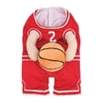 thumbnail image 1 of Disfraz de jugador de baloncesto para perro Methold traje divertido y llamativo color Rojo, 1 of 6