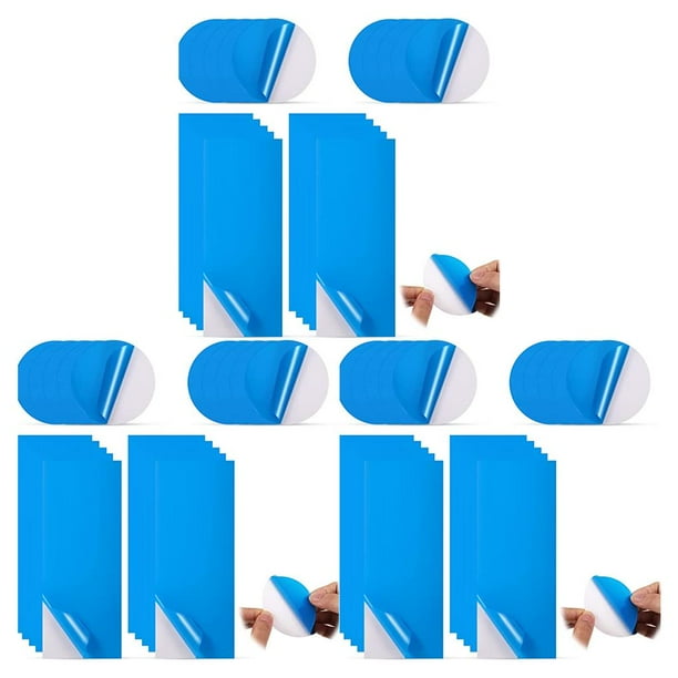 Soidarity Parche de revestimiento de piscina de 20 piezas, pegatinas autoadhesivas rectangulares impermeables para barcos, suministro de anillo Type1