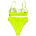 thumbnail image 4 of NINGMENG Bikinis for Women Summer Solid Color Spaghetti Strap Bra And Panty Set High Waisted Bottom Padded Two Piece Tankini Swimsuits For Women Bathing Suits,Yellow,M, 4 of 5