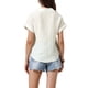 thumbnail image 3 of Camisa de botón INSPIRE CHIC para mujer, blusa de verano de manga corta y cuello, color blanco, ideal para trabajo casual, 3 of 6