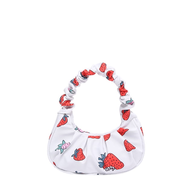 ZB1845 Bolso pequeño mujer con bolso nube plisado con fresas moda-PZ20240716014860 blanco