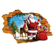 Christmas Wall Sticker Santa Shape Wall Decoration Stickers Wall Decals for Room Background Festival Party Decor