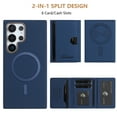 thumbnail image 4 of ELEHOLD Case for Samsung Galaxy S23, 2-in-1 Detachable Magnetic Wallet Case with Card Holder, RFID Blocking Shockproof PU Leather Cover with Kickstand,Darkblue, 4 of 5