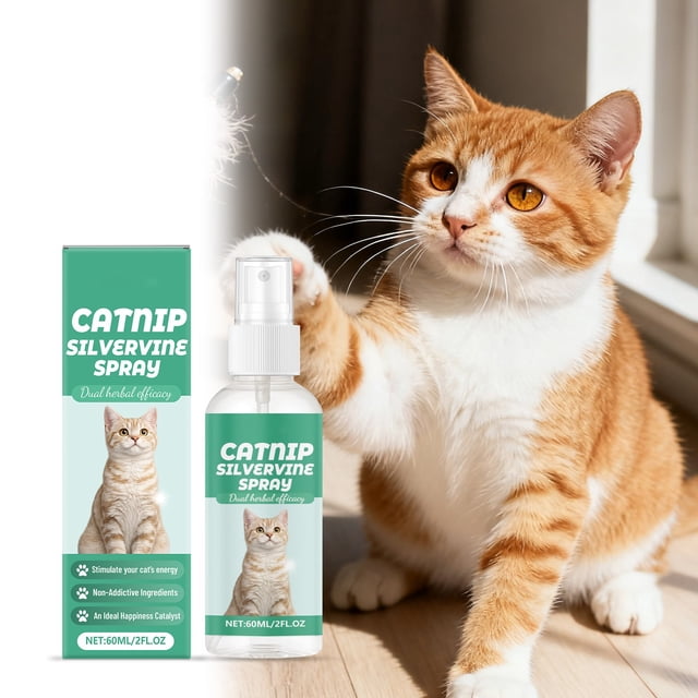 Cat Energizing Spray For Interactive Play Scene Attraction Spray Ideal For Scratching Posts 60ml