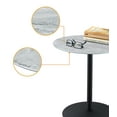 thumbnail image 2 of Circa 17.5" Round End Table with Gray Marble Textured Glass Top, 2 of 3