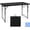 Black, variant on Folding Table 4 Foot Portable Heavy Duty Plastic Fold-in-Half Utility Table Small Indoor Outdoor Adjustable Height Folding with Carrying Handle, Camping and Party