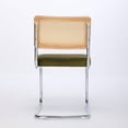 thumbnail image 5 of Classic Style Dining Chairs in Set of 2 | Olive Green Chairs for Dining Area | Rattan Back Enhances Airflow | Double Steel Pipe Ensures Durability, 5 of 7