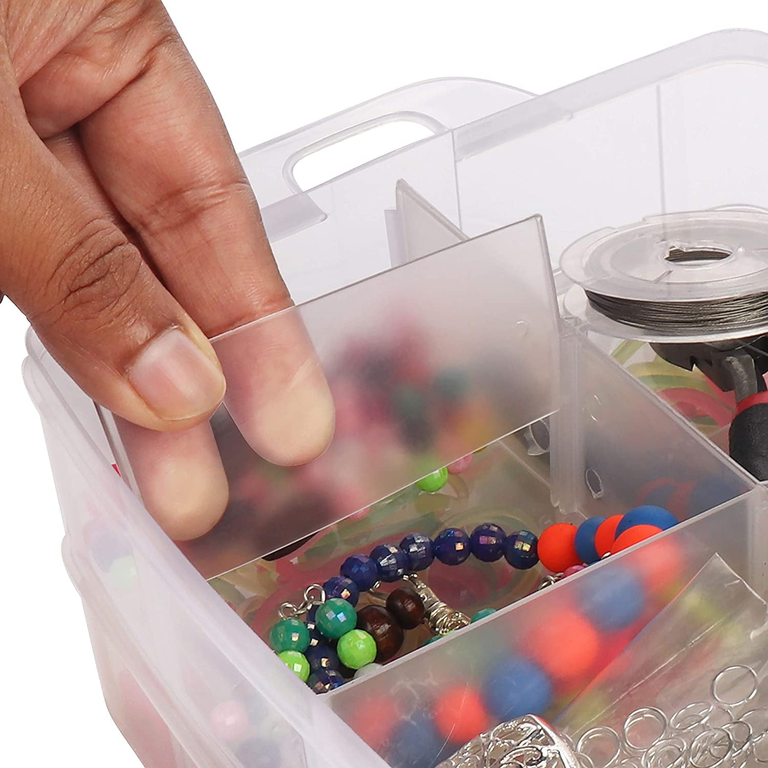3-layer Stackable Craft Storage Containers - Clear Plastic Craft