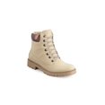 thumbnail image 1 of Botín Color Arena Gamuza Con Cordones Tacón 3.5Cm Mundo Terra 030558, 1 of 3