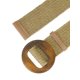 thumbnail image 2 of Cinturones elásticos de tejido para mujeres INSPIRE CHIC, hebilla de madera de ratán de paja, cinturón ancho elástico para vestido en color caqui de 60 a 85 cm, 2 of 4