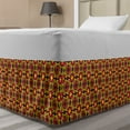 thumbnail image 1 of Abstract Bed Skirt, Colorful Tile Inspired Motif with Continuous Lattice Pattern Print, Elastic Bedskirt Dust Ruffle Wrap Around for Bedding Decor, 4 Sizes, Mustard and Multicolor, by Ambesonne, 1 of 2