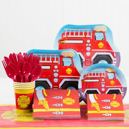 Firefighter Birthday Party Supplies Kit - Walmart.com Firefighter Birthday