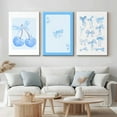 thumbnail image 4 of Blue Bow Wall Art Floral Canvas Wall Decor Coquette Flower Wall Art Trendy Aesthetic Poster Girly Preppy Pictures Blue Floral Prints for Living Room Bathroom, 4 of 7