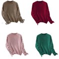 thumbnail image 5 of Long Sleeve Sweater with Ribbed Bows Tie Detail Winter Warm Pullover Color Knitwear Fashionable Knit Top for Women, 5 of 9