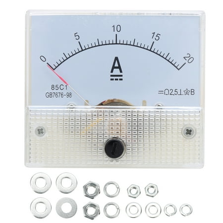 

85C1 DC 0-20A Pointer Ammeter Head Electrical Circuit Current Measuring Device Tool