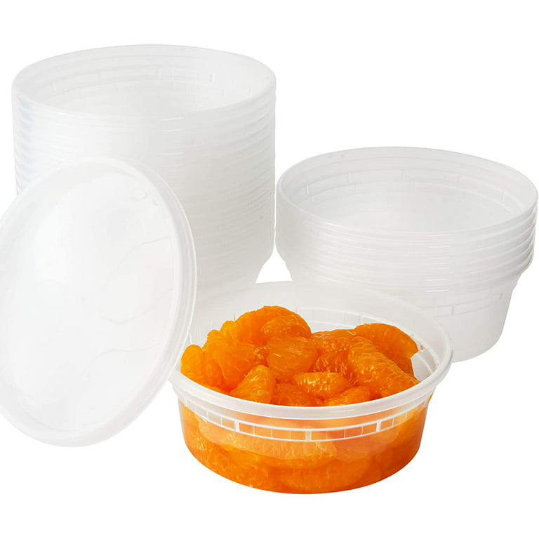 Avant Grub 12 oz Clear Deli Containers with Lids, 24 Pack