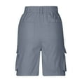 thumbnail image 4 of Bermuda Shorts for Women Cargo Shorts Knee Length Shorts Casual Pants (Blue M), 4 of 4